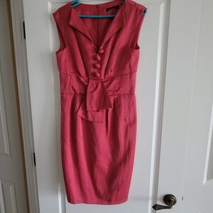 Nanette Lepore Pink Silk Buttoned Just Above The Knee Dress